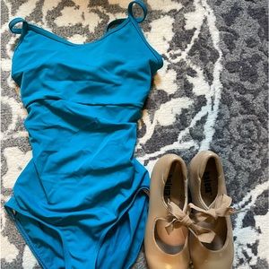 Girls leotard & tap shoes